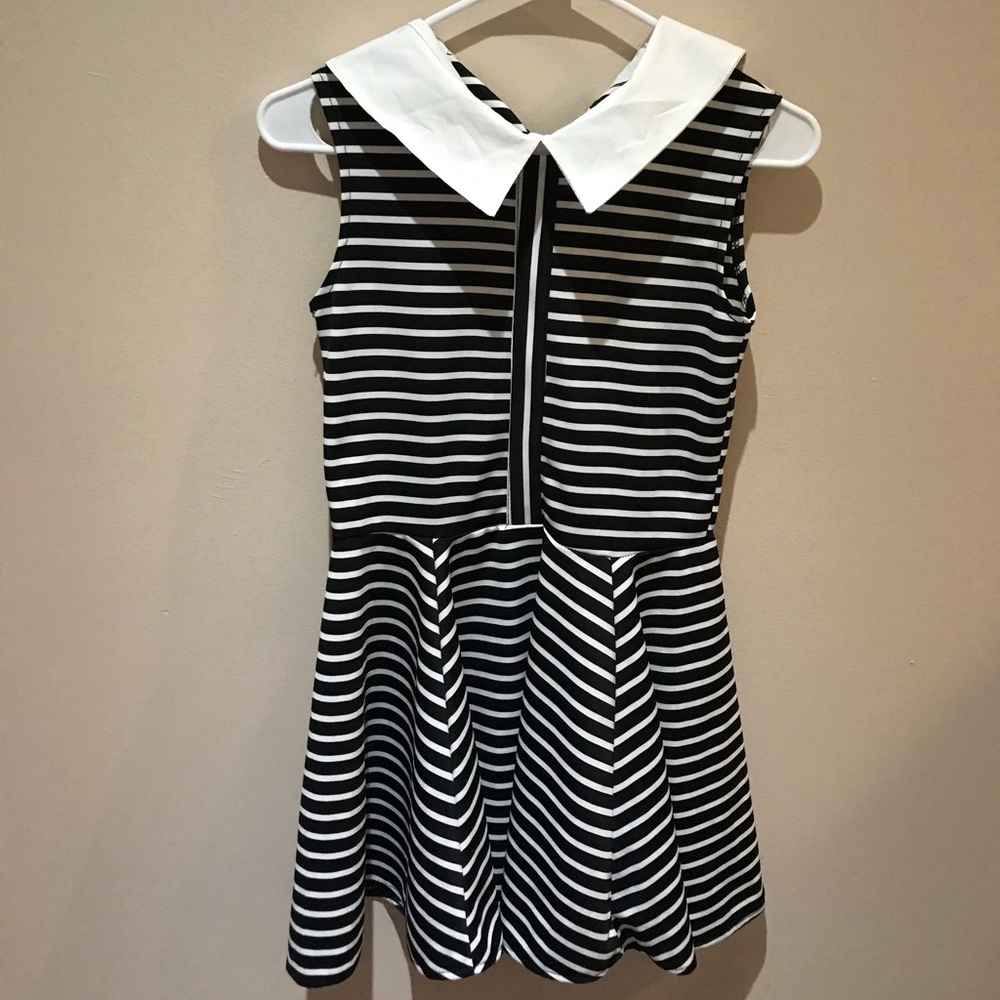 Black and White Striped Skater Dress